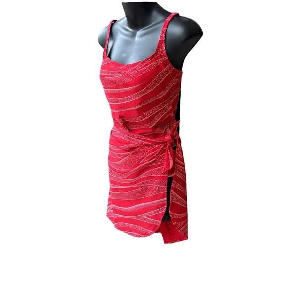 ANNE COLE COLLECTION 3 PCs red & white swim suit and cover-up, size 8, VGC - Picture 3 of 13